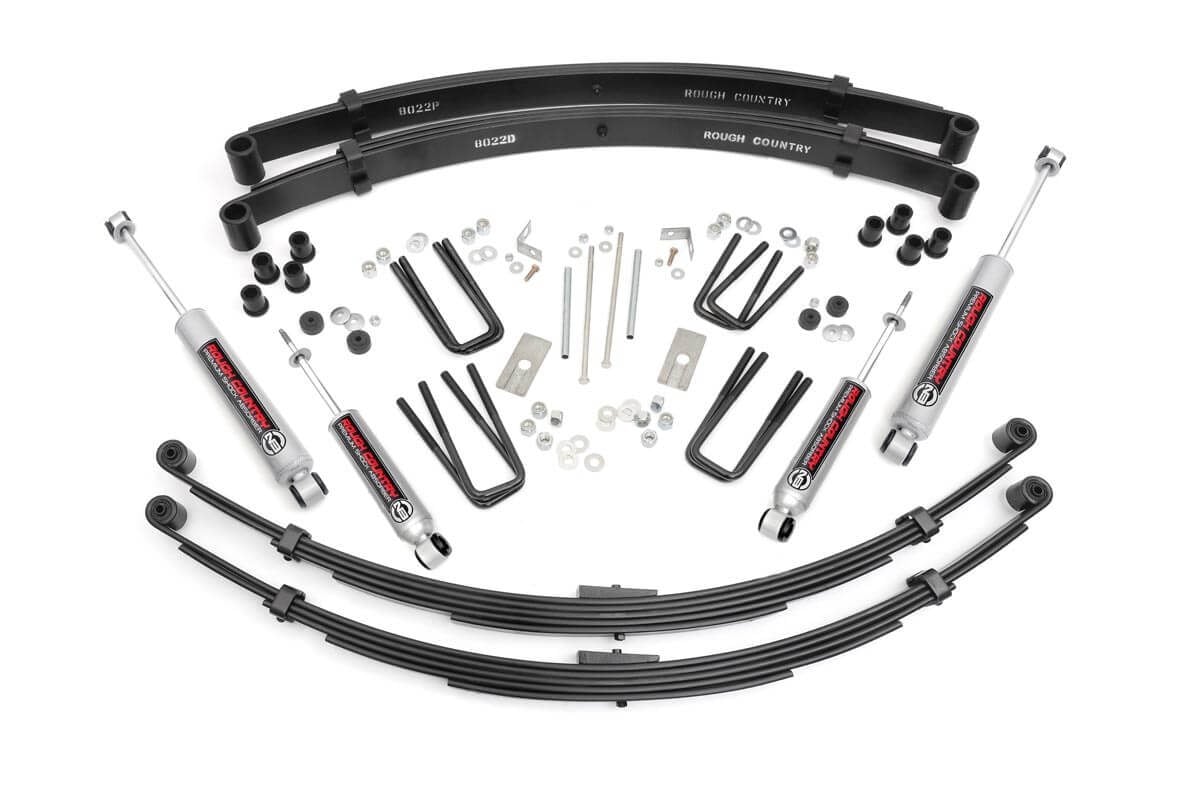 Toyota Pickup Suspension Lift Kit - Front - Rough Country - 3 Inch Lift Kit + RR Springs - '79-'83